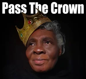 Grace, the author’s Nana, poses in her crown. As the original photo in the project, the crown will pass from participant to participant in each portrait.