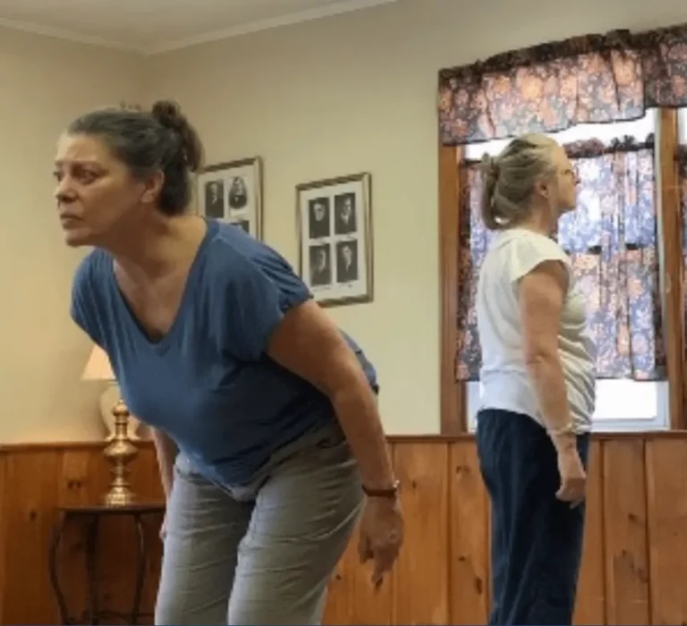 Lesley A. Sawhill (foreground) plays Helen. Liz Boiko Burdick plays her daughter in law.