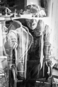 Multiple exposure images allow Katy Gross to achieve the effects of the psychological and emotional aspects that come with dementia as she documents her father, Michael Gross’s, life.