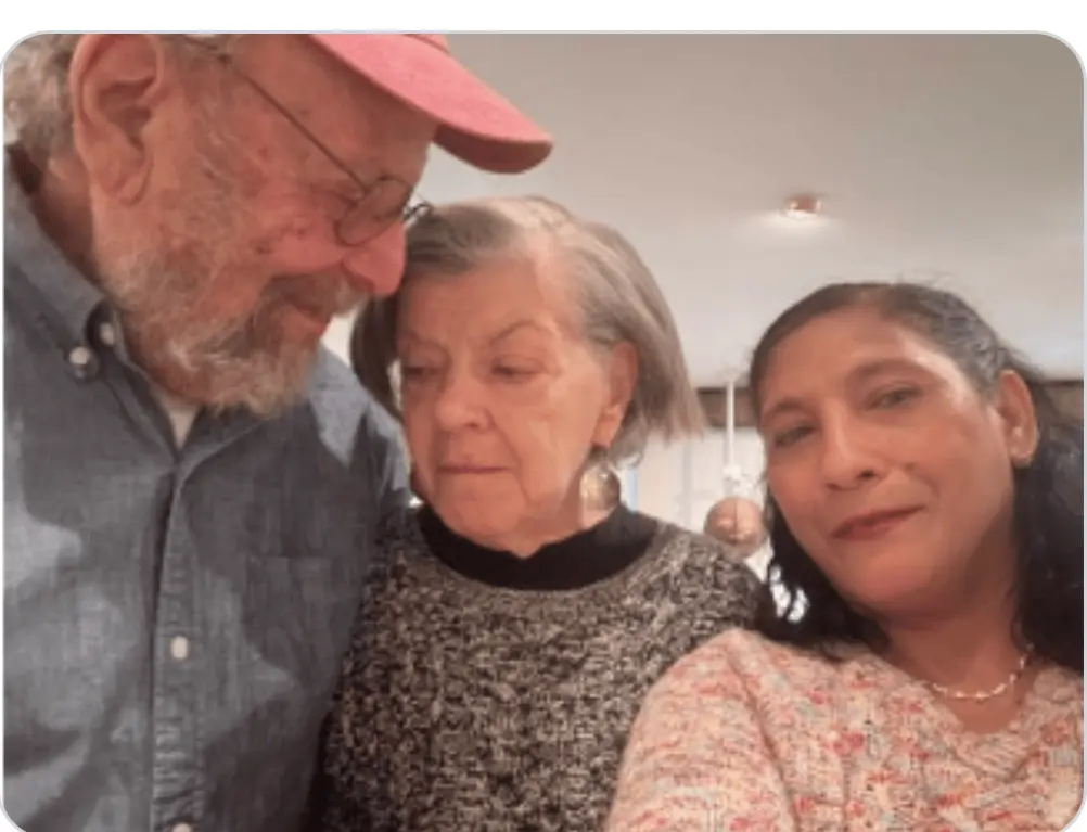 Ira and Sandy Asherman with their long-time aide, Michelle