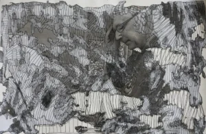 Sundown, 2017, mixed media on paper