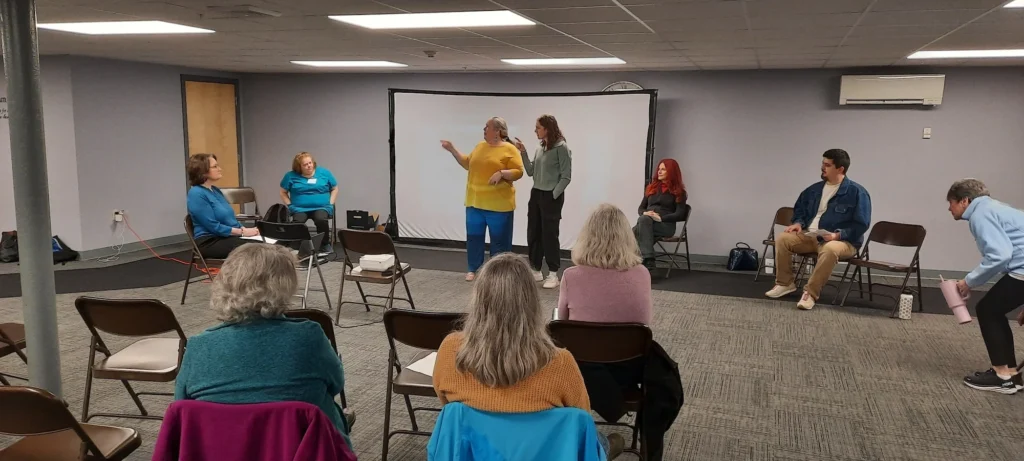 Offered for free, Improv for Caregivers serves the community of New London, NH, and surrounding areas as a space for conversation and education around dementia care. 