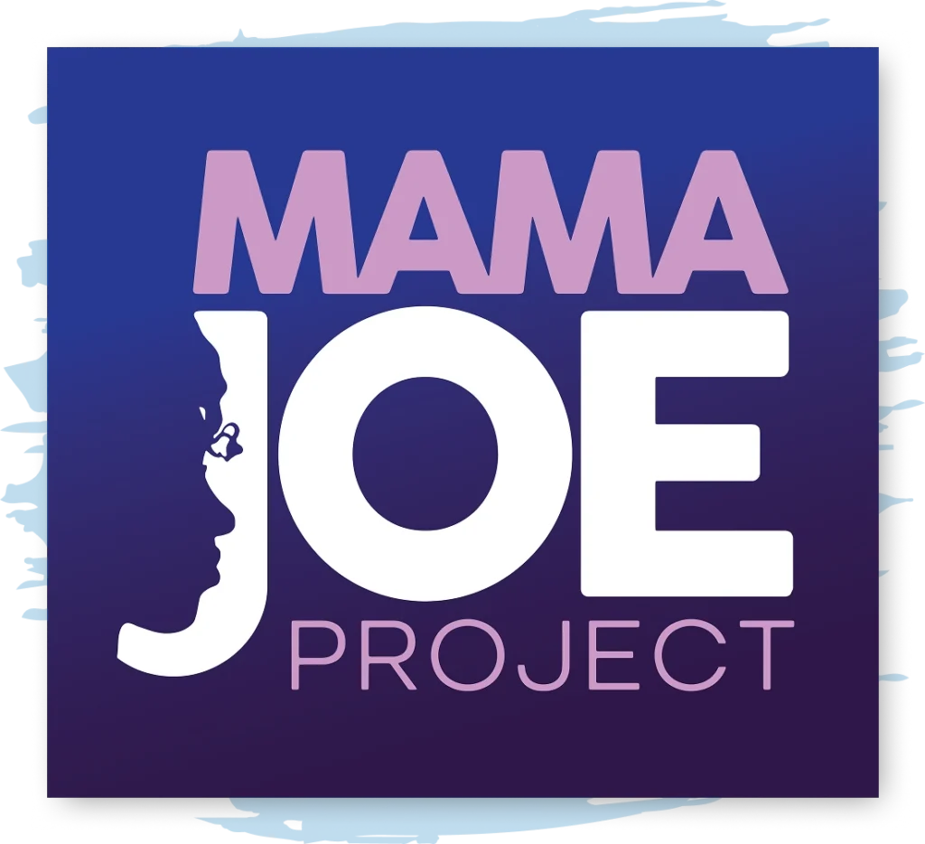 Logo for the film "Mama Joe Project" with a shadow of a woman's face to make the "J" in "Joe"