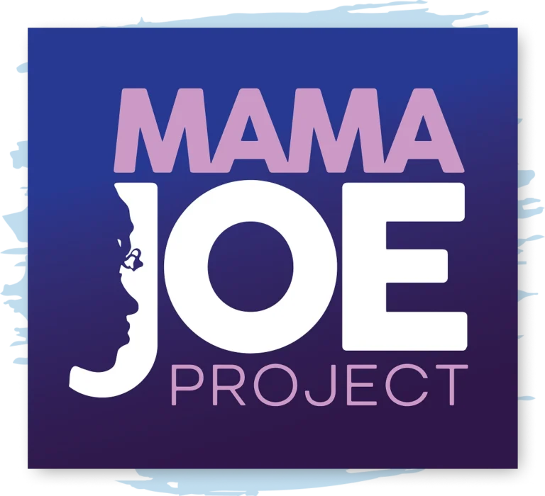 Logo for the film "Mama Joe Project" with a shadow of a woman's face to make the "J" in "Joe"